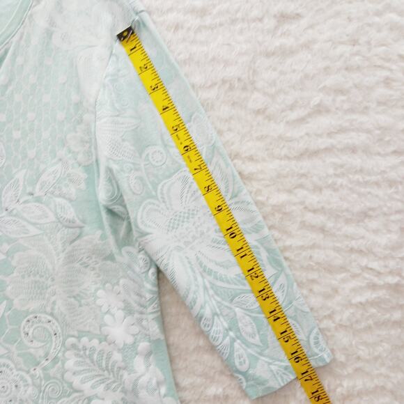 T-Shirt Size M Pastel Green Whimsycore Bloomcore Light Academia Fairycore Floral - Picture 10 of 15